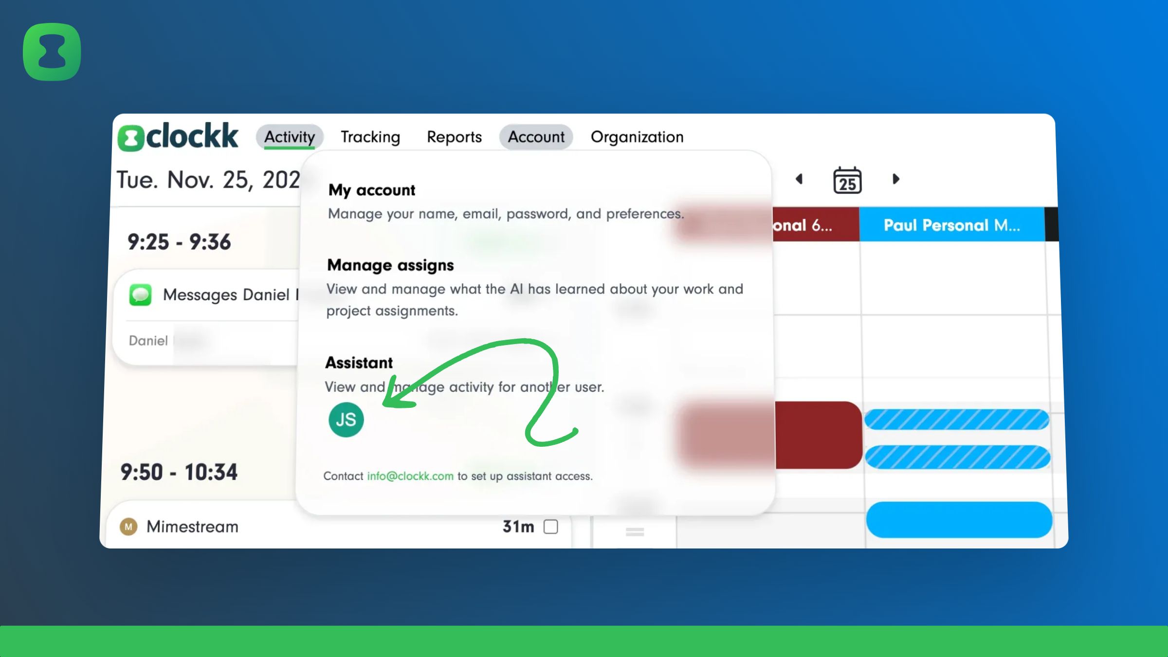 Delegate Timesheets with Clockk’s New Assistant Access • Clockk