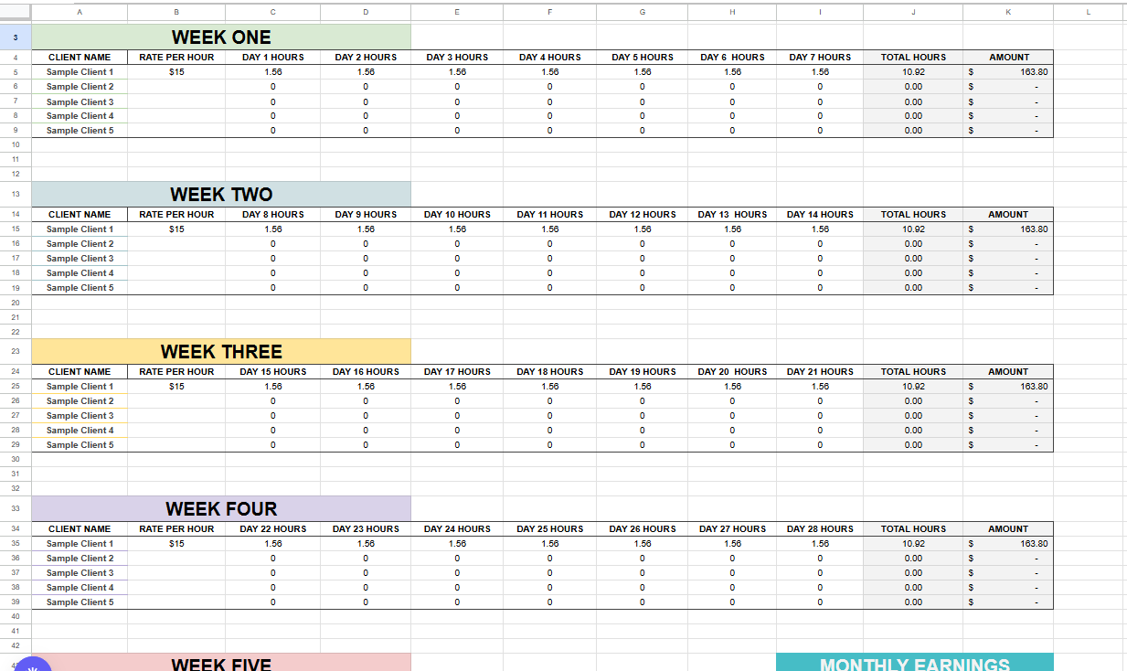 Track time using Google Sheets