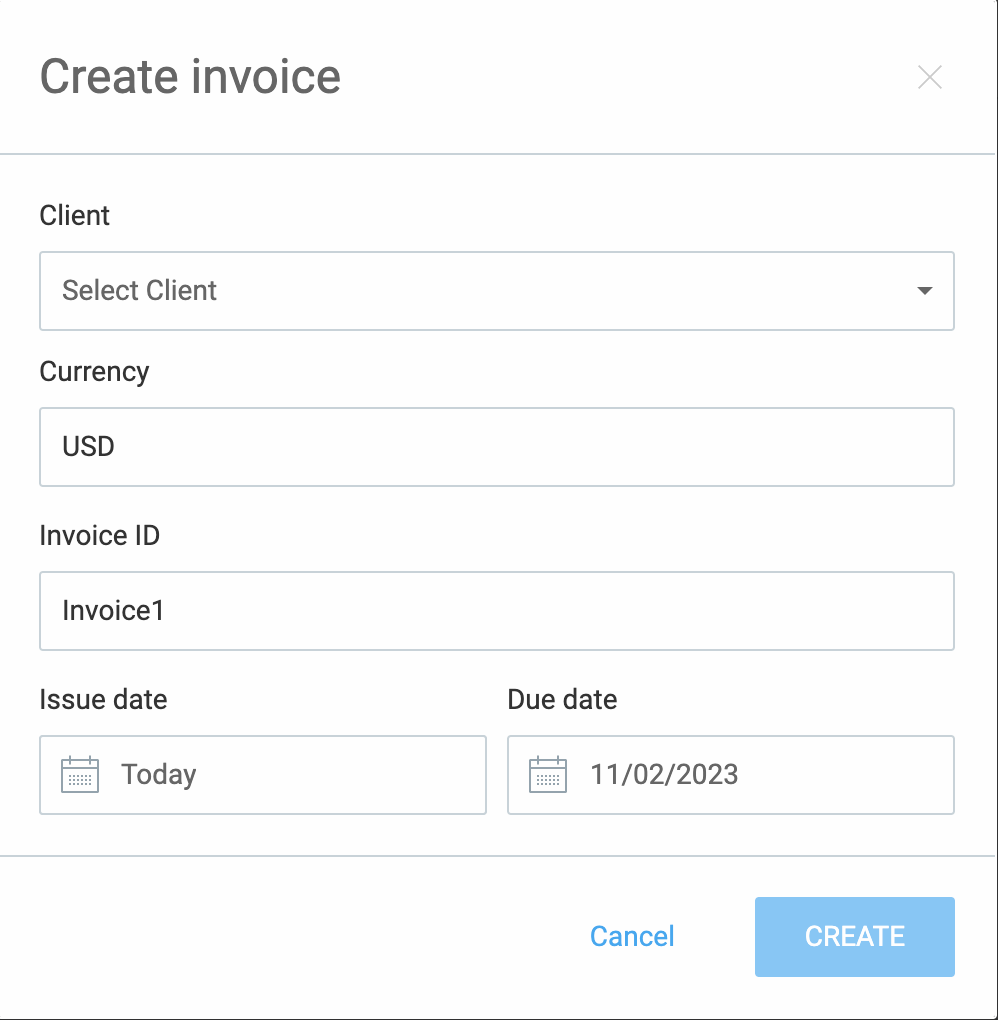 Clockify create invoice