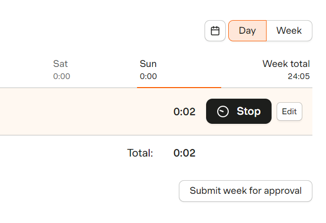 Harvest stop tracking time