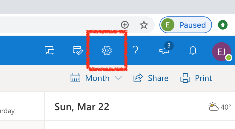 Outlook calendar on store gear s3