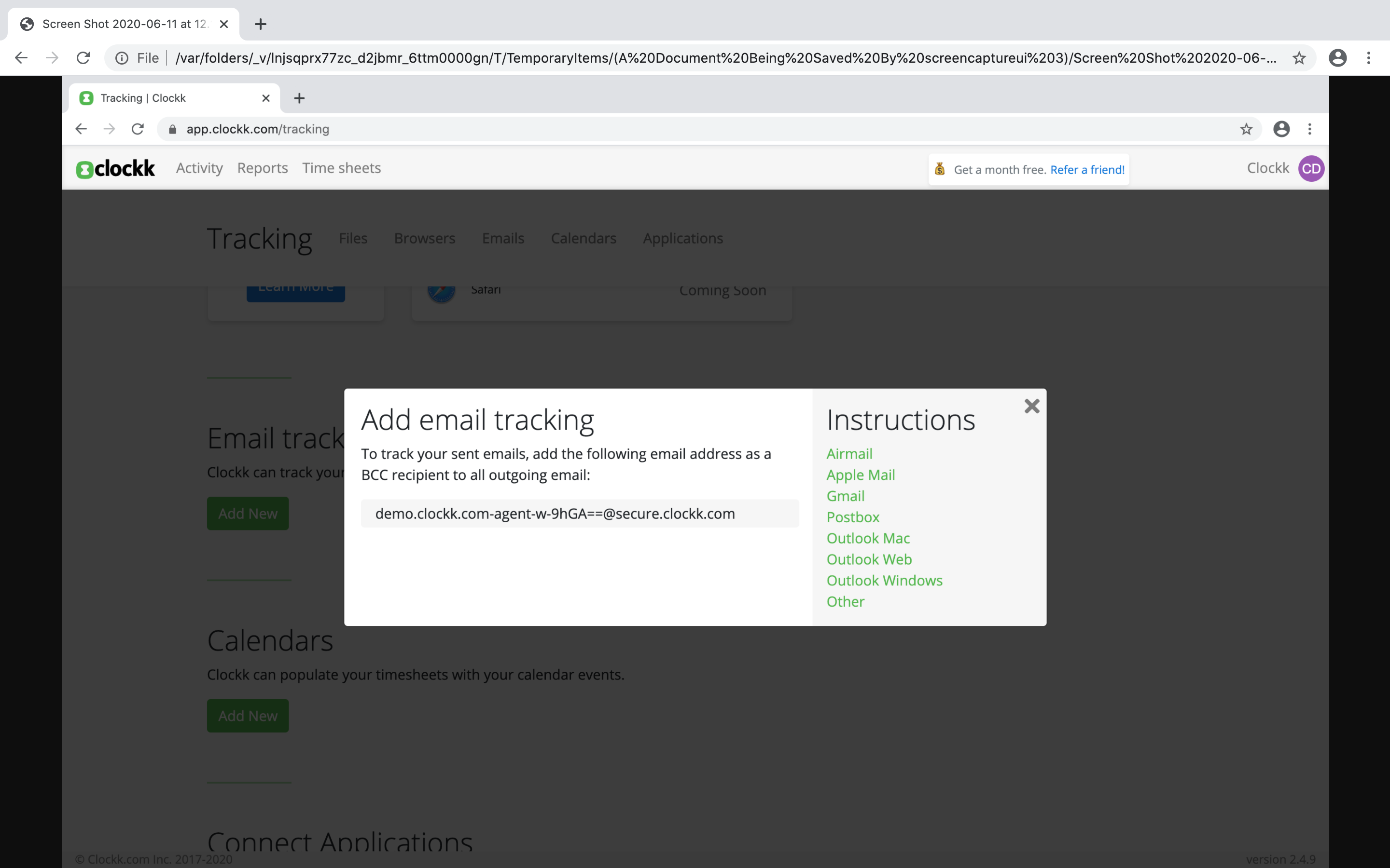Add email tracking