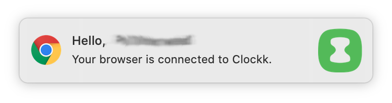 Browser connected notification