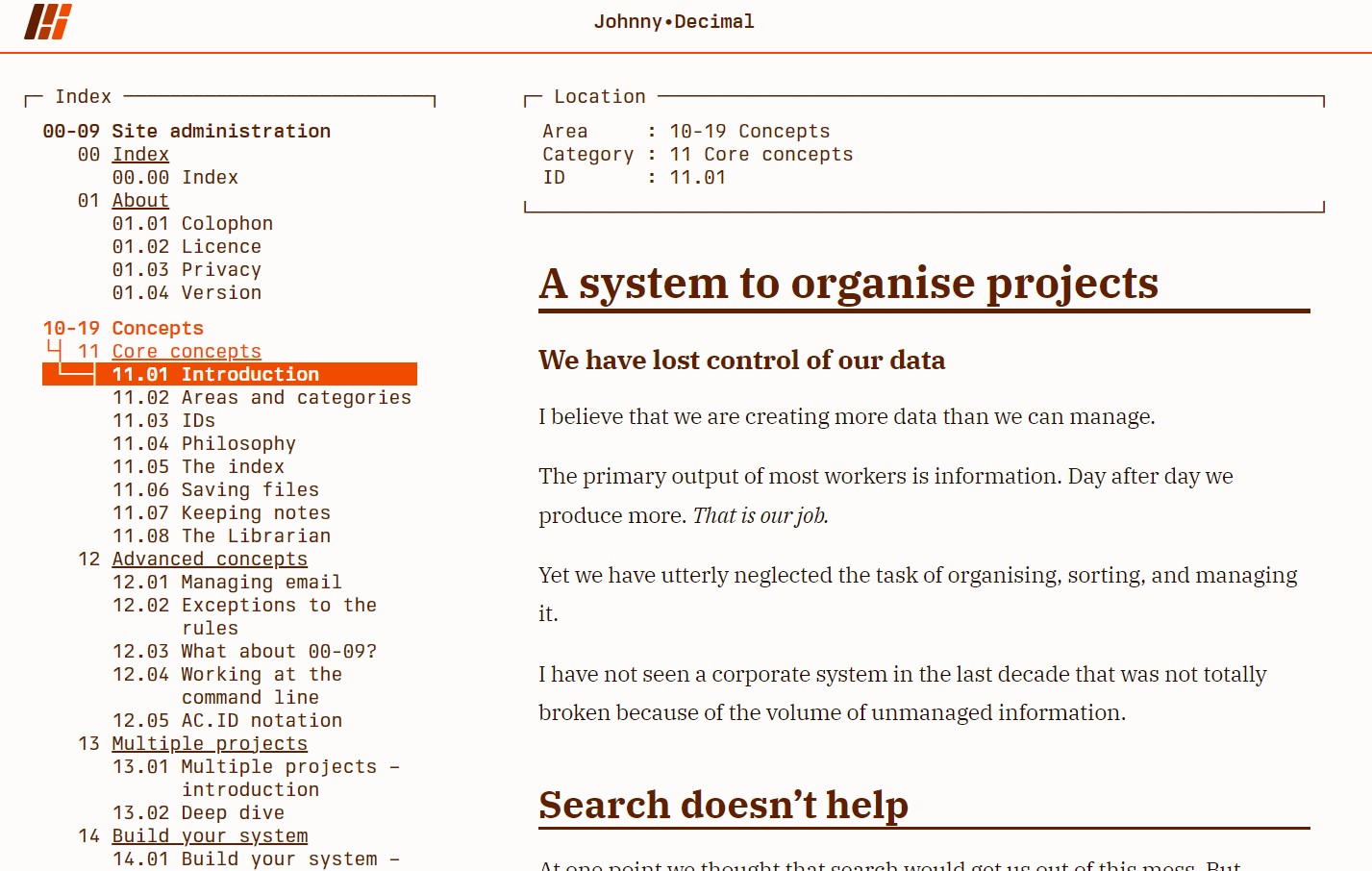 Johnny Decimal System